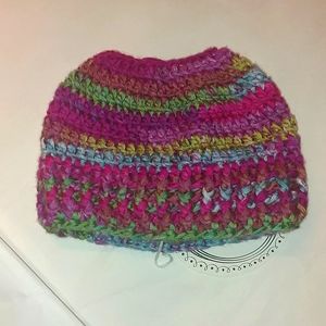 Kids Handmade Messy Bun Hat